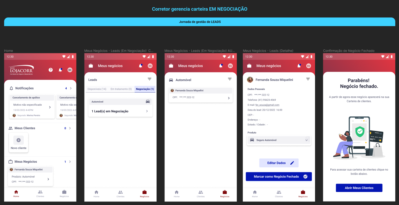 carteira em negociacao MVP · Lojacorr